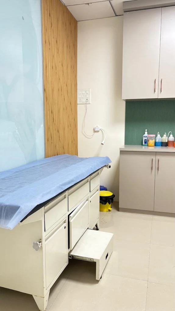 Doctor's consultation seat and desk setup at June Women's Health